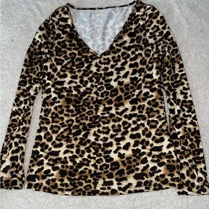 Leopard Print Long Sleeve Top